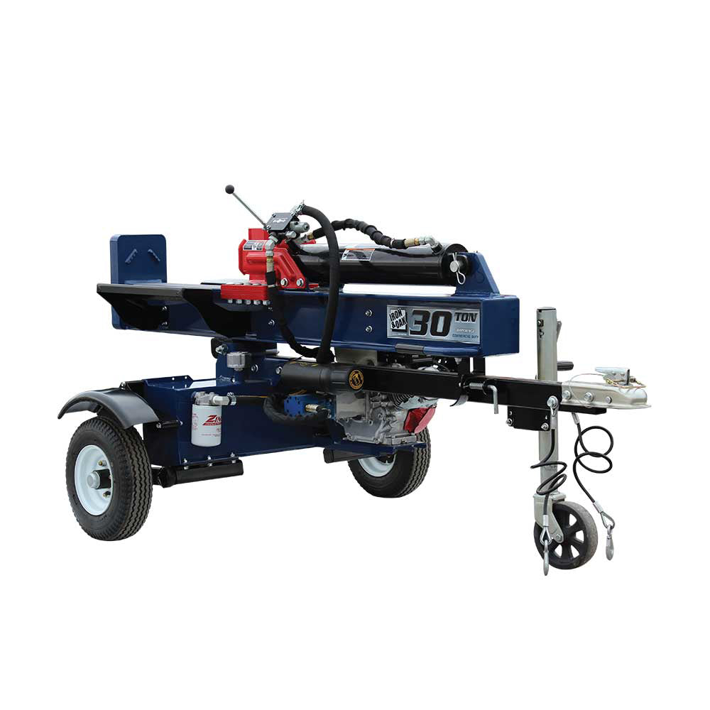 Iron & Oak 30-ton tow-behind log splitter horizontal product view